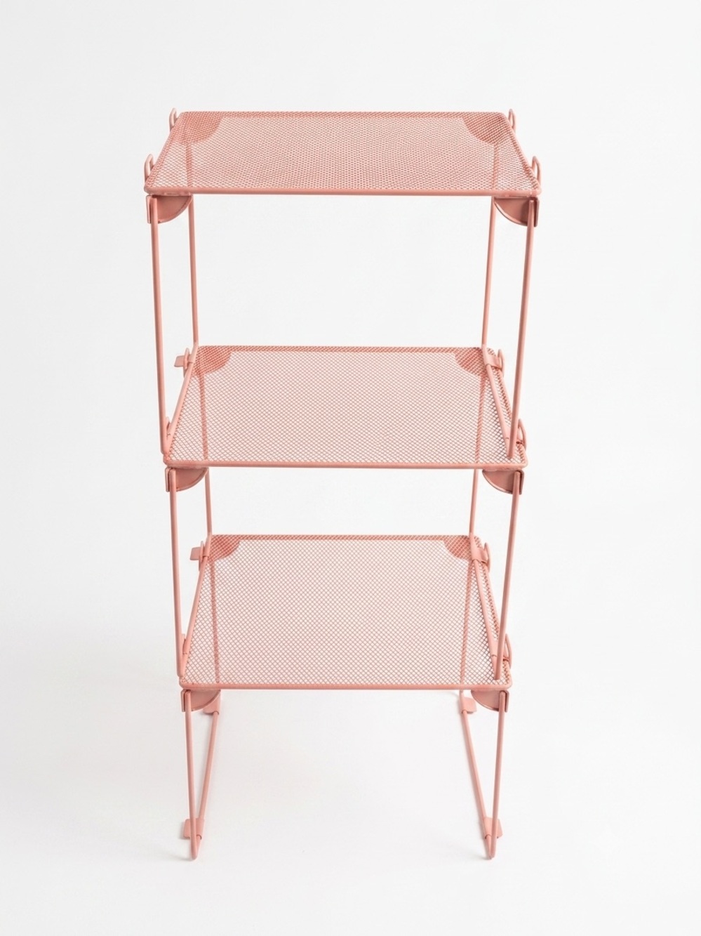 Mesh 3-Tier Storage Shelf - Pink
